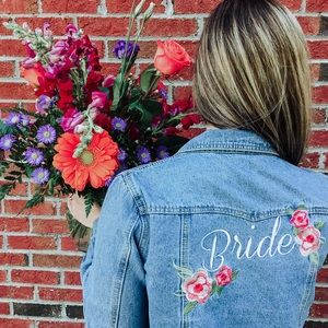 Bride embroidered jean jacket